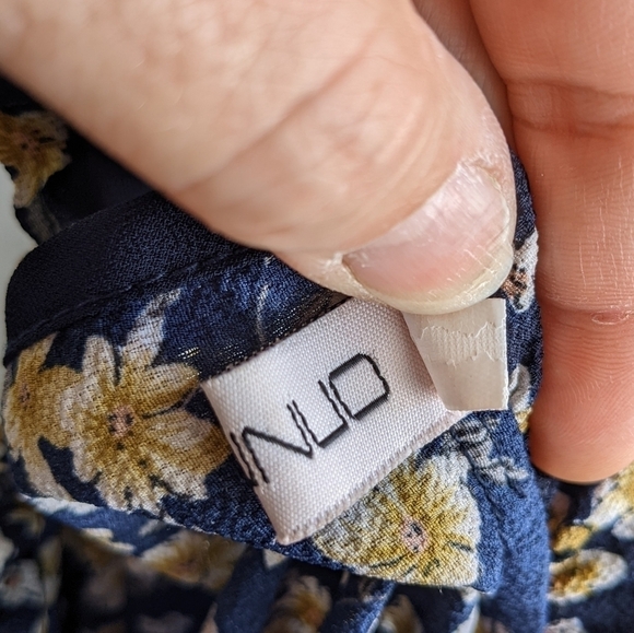 KEBUNUO Navy Blue Asian Style Short Sleeve Top XL/ M - Picture 5 of 12